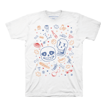 that shirt with sans & papyrus on it