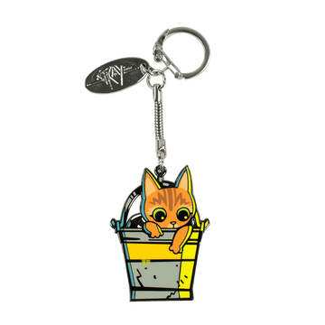 Cat-in-a-Bucket Keychain