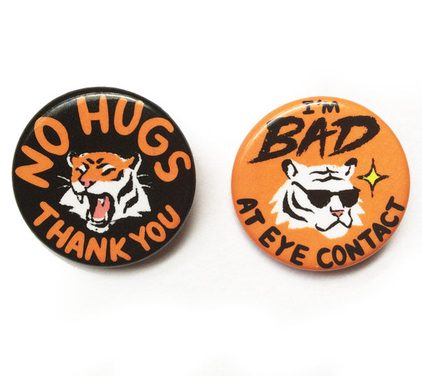Shy Tigers Buttons